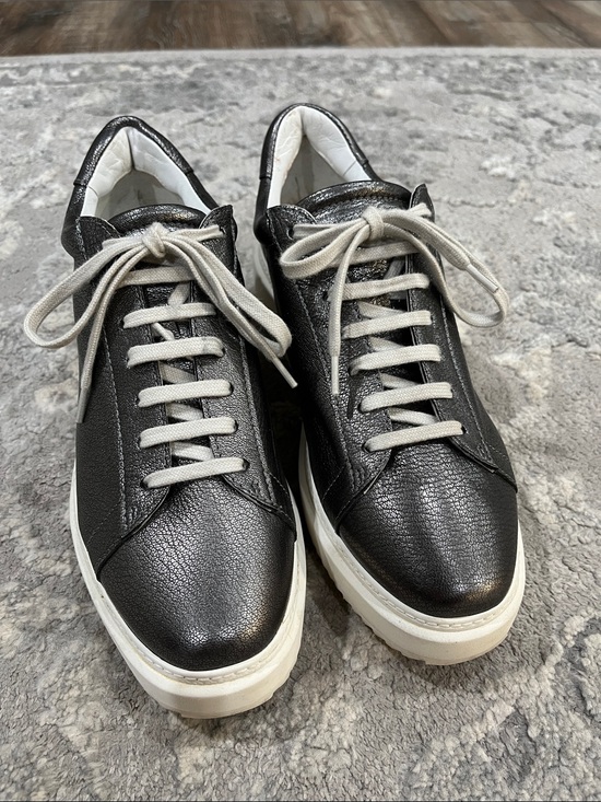 Homers Artisan Shoes - Homers Artisan Ista Pewter Leather Sneaker 38.5